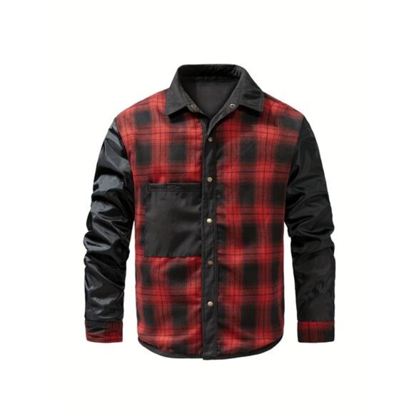 NWT Men's Black Flannel Lined Shirt Jacket Shacket | Quilted Workwear - Picture 6 of 6